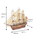 Merchant Vessel HMS Bounty. 1:48 Wooden Model Ship Kit