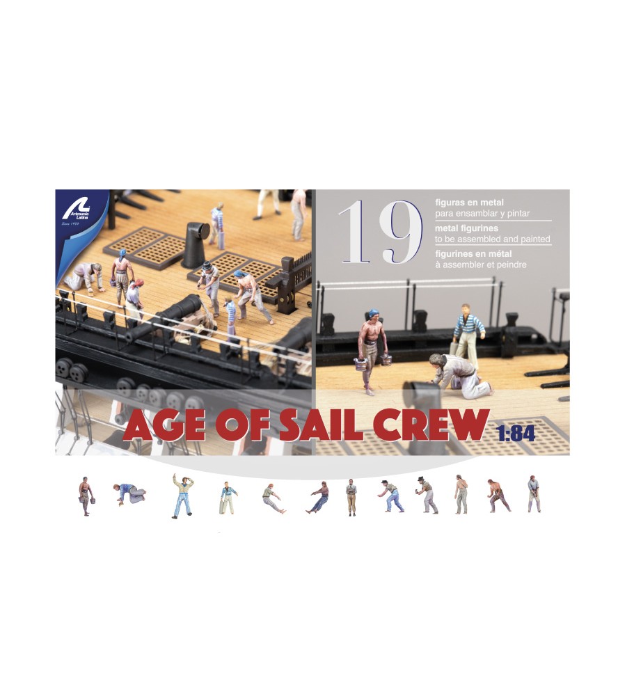 New Set of 19 Metal Figurines for Ships: Sailors (1700-1815)
