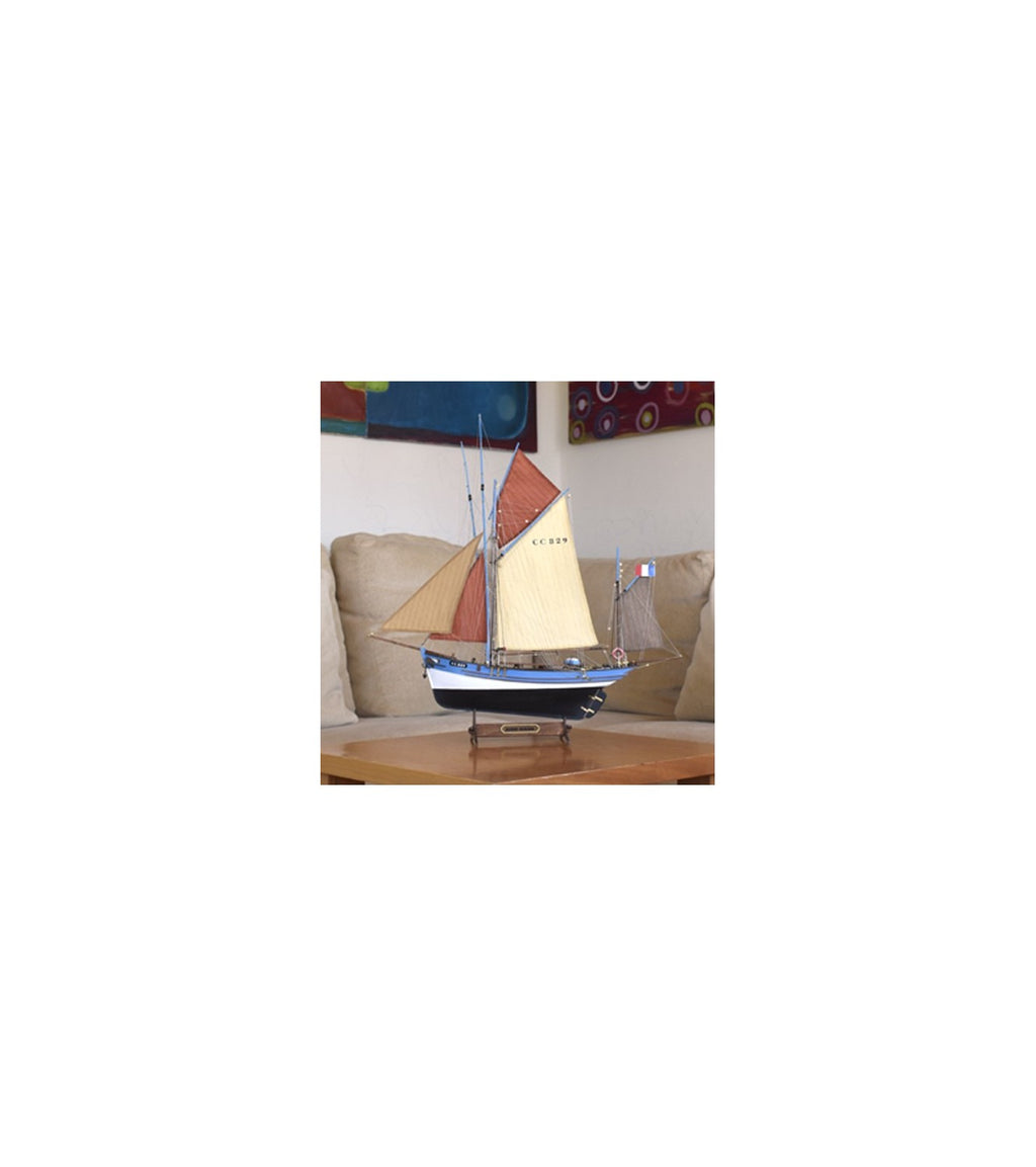 Gift Pack with Ship Model, Paints and Tools: Tuna Boat Marie Jeanne